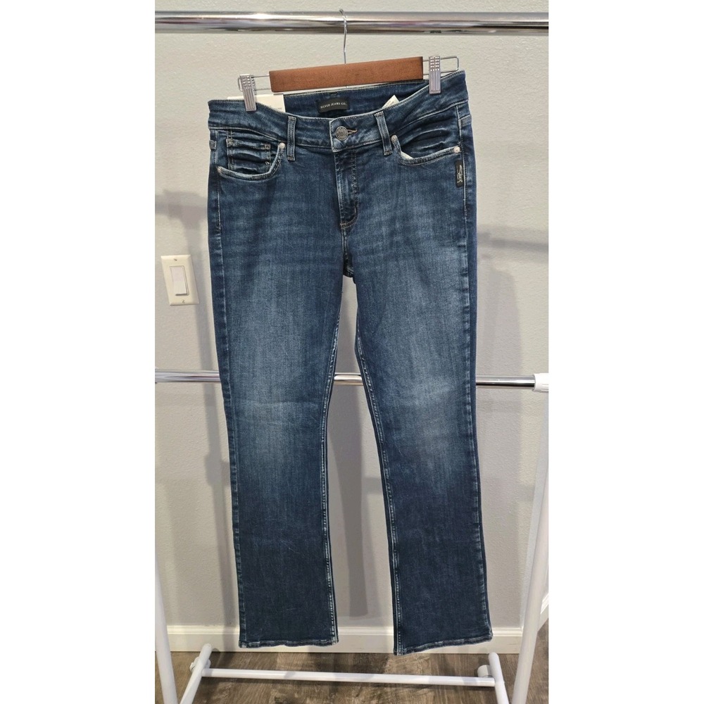 Womens Silver Jeans Co Elyse NWT 29x33 Slim Boot Mid Rise Curvy
